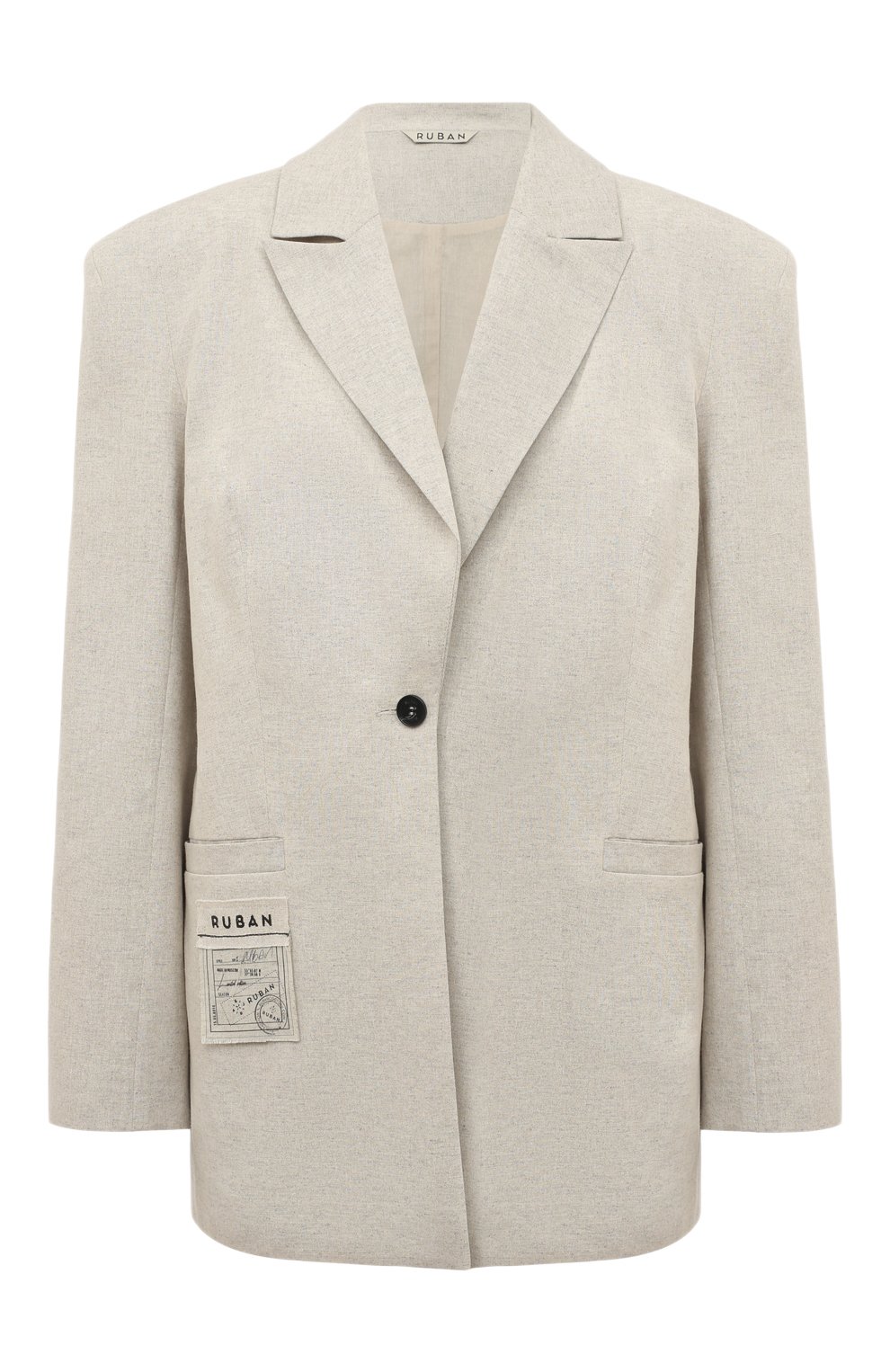 Льняной жакет RUBAN молочного цвета по цене 69700 руб., арт. RSS23-3.2.45.10, фото 1 Льняной жакет RUBAN, арт. RSS23-3.2.45.10, фото 1