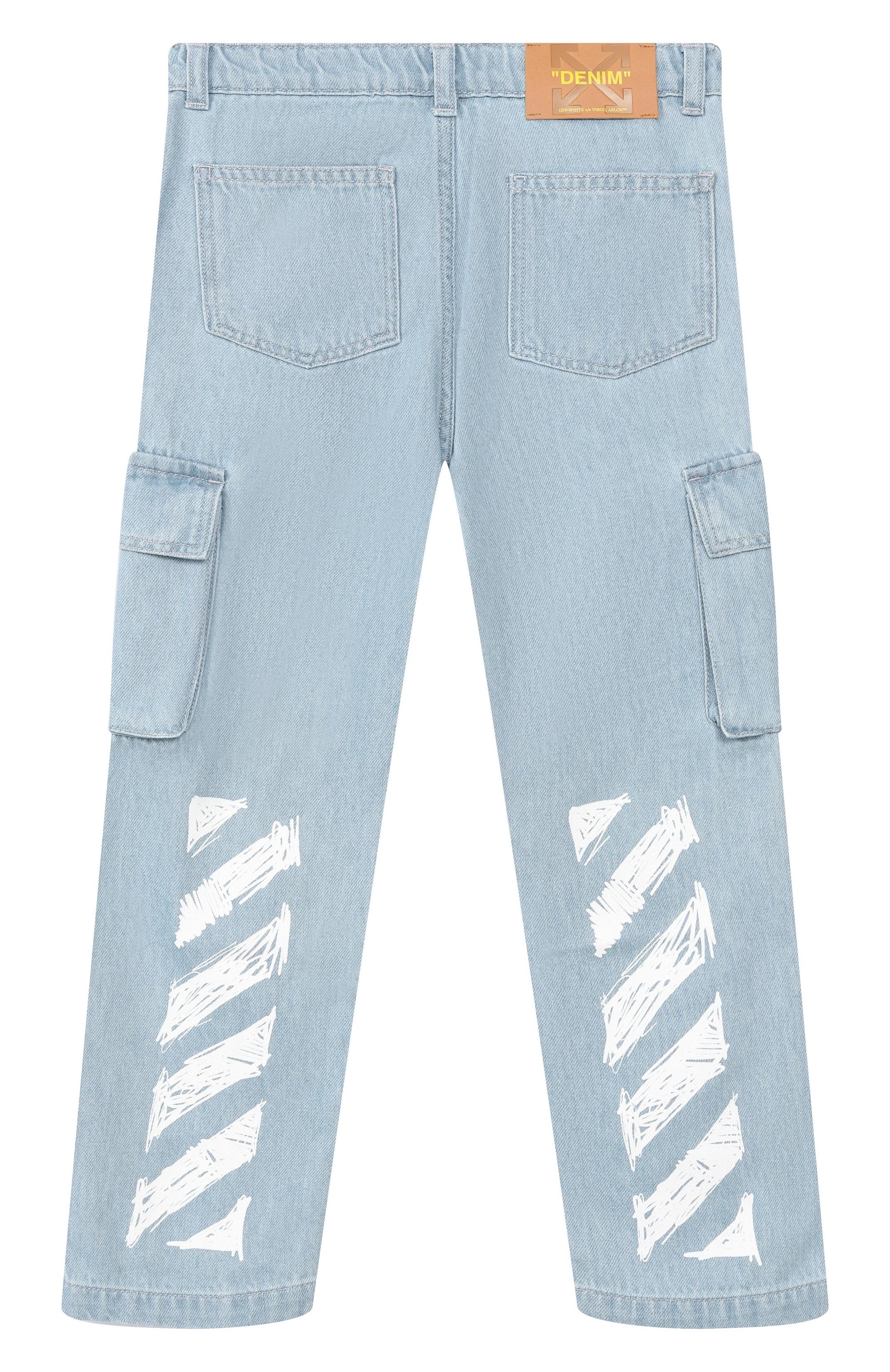 Джинсы OFF-WHITE голубого цвета по цене 33050 руб., арт. 0BYB002S26DEN001_001, фото 2 Джинсы OFF-WHITE, арт. 0BYB002S26DEN001_001, фото 2