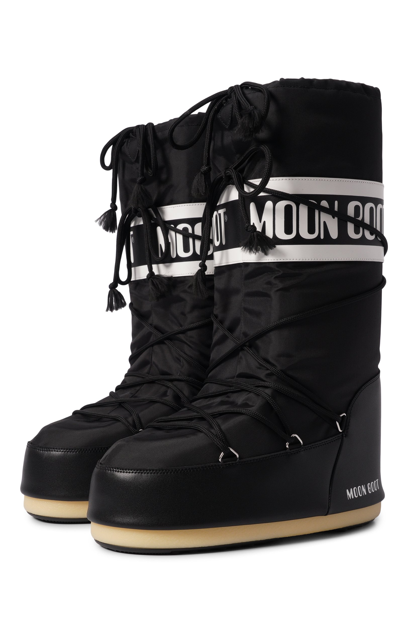 Комбинированные сапоги icon MOON BOOT черного цвета по цене 24400 руб., арт. 80D1400440, фото 1 Комбинированные сапоги icon MOON BOOT, арт. 80D1400440, фото 1