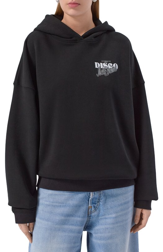 Хлопковое худи HUGO 50554966 Чёрный  50554966 Фото 3