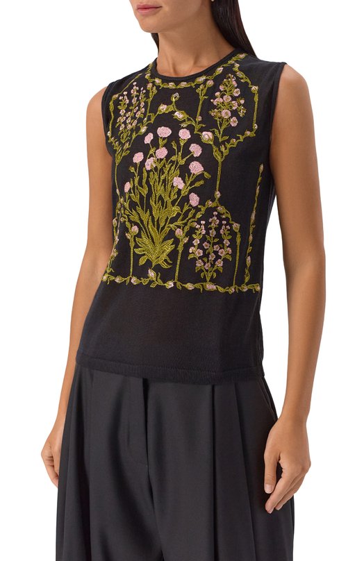 Топ из кашемира и шелка Giambattista Valli 25FWPVCM0M14/02CAS Чёрный  25FWPVCM0M14/02CAS Фото 3