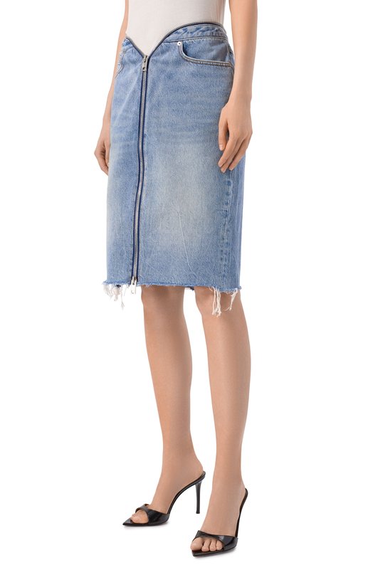 Джинсовая юбка Zip V-Waist Alexander Wang 4DC2265986 Голубой  4DC2265986 Фото 3