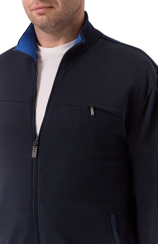 Кардиган из хлопка и шелка Zilli JSS001M0112VGCJ00/62-64 Синий  JSS001M0112VGCJ00/62-64 Фото 5