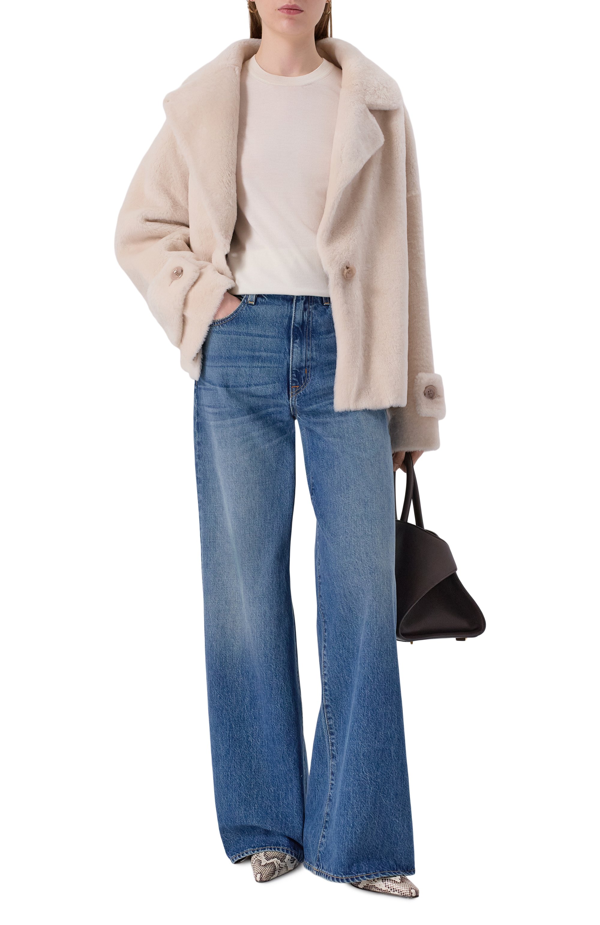 Двусторонняя дубленка из овчины MANZONI24, арт. 25M1295R-S21/48, фото 2