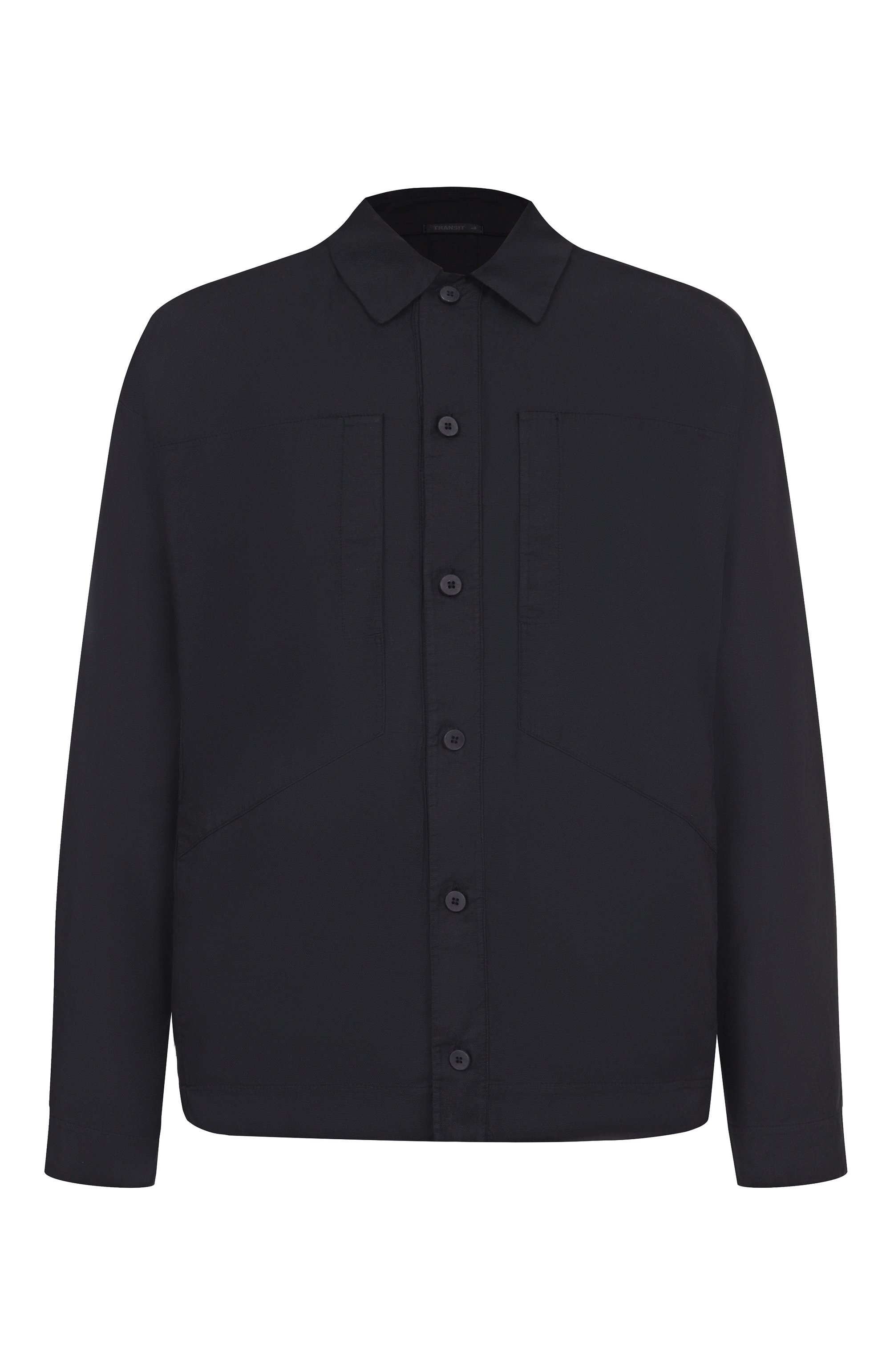 Хлопковая куртка-рубашка TRANSIT черного цвета по цене 44550 руб., арт. CFUTRBU302, фото 1 Хлопковая куртка-рубашка TRANSIT, арт. CFUTRBU302, фото 1