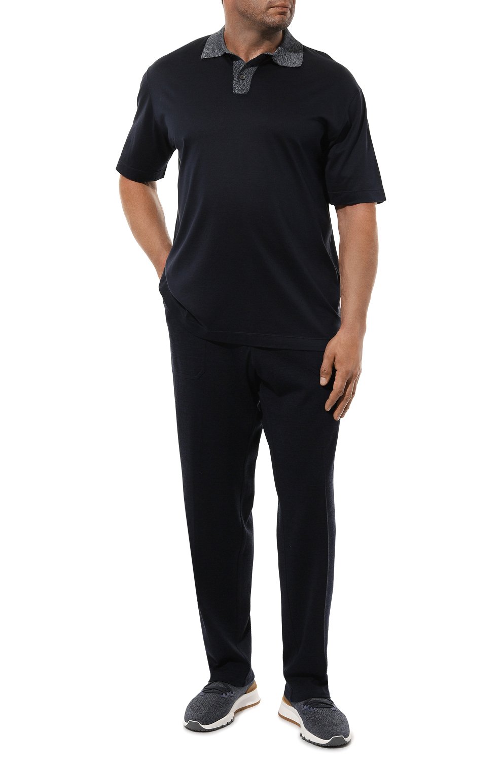 Шерстяные брюки MARCO PESCAROLO темно-синего цвета по цене 87550 руб., арт. BAIAM/50Y02, фото 2 Шерстяные брюки MARCO PESCAROLO, арт. BAIAM/50Y02, фото 2