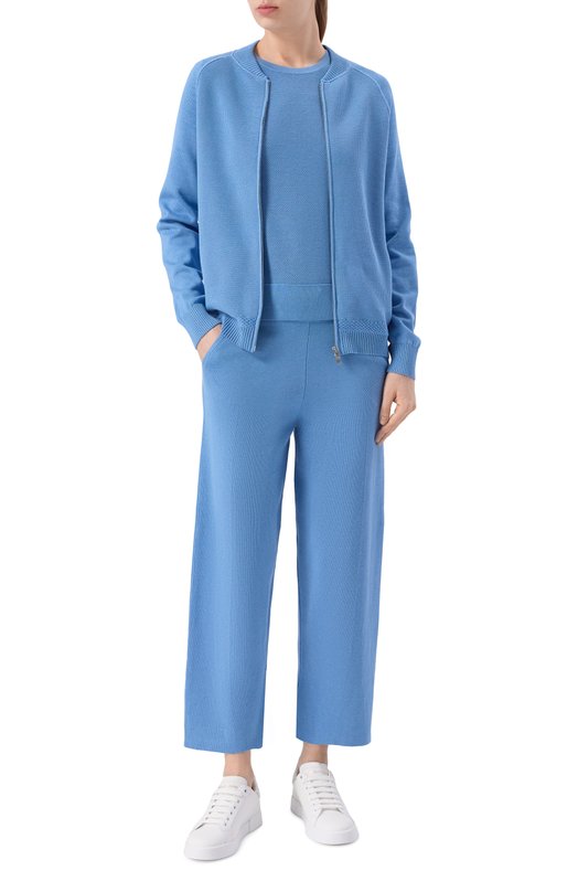 Брюки из шелка и хлопка MVST WS61-604MU Голубой  WS61-604MU Фото 2