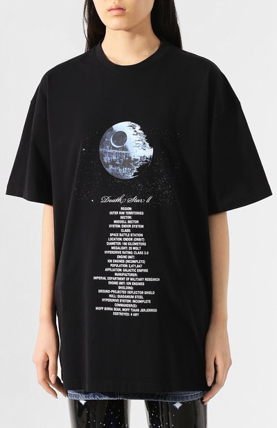Хлопковая футболка star wars x vetements xl VETEMENTS черного цвета по цене 41100 руб., арт. USW21TS011 1600/W, фото 3 Хлопковая футболка star wars x vetements xl VETEMENTS, арт. USW21TS011 1600/W, фото 3