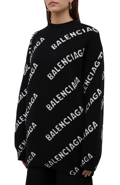 Шерстяной свитер BALENCIAGA черного цвета по цене 124000 руб., арт. 657520/T1567, фото 3 Шерстяной свитер BALENCIAGA, арт. 657520/T1567, фото 3