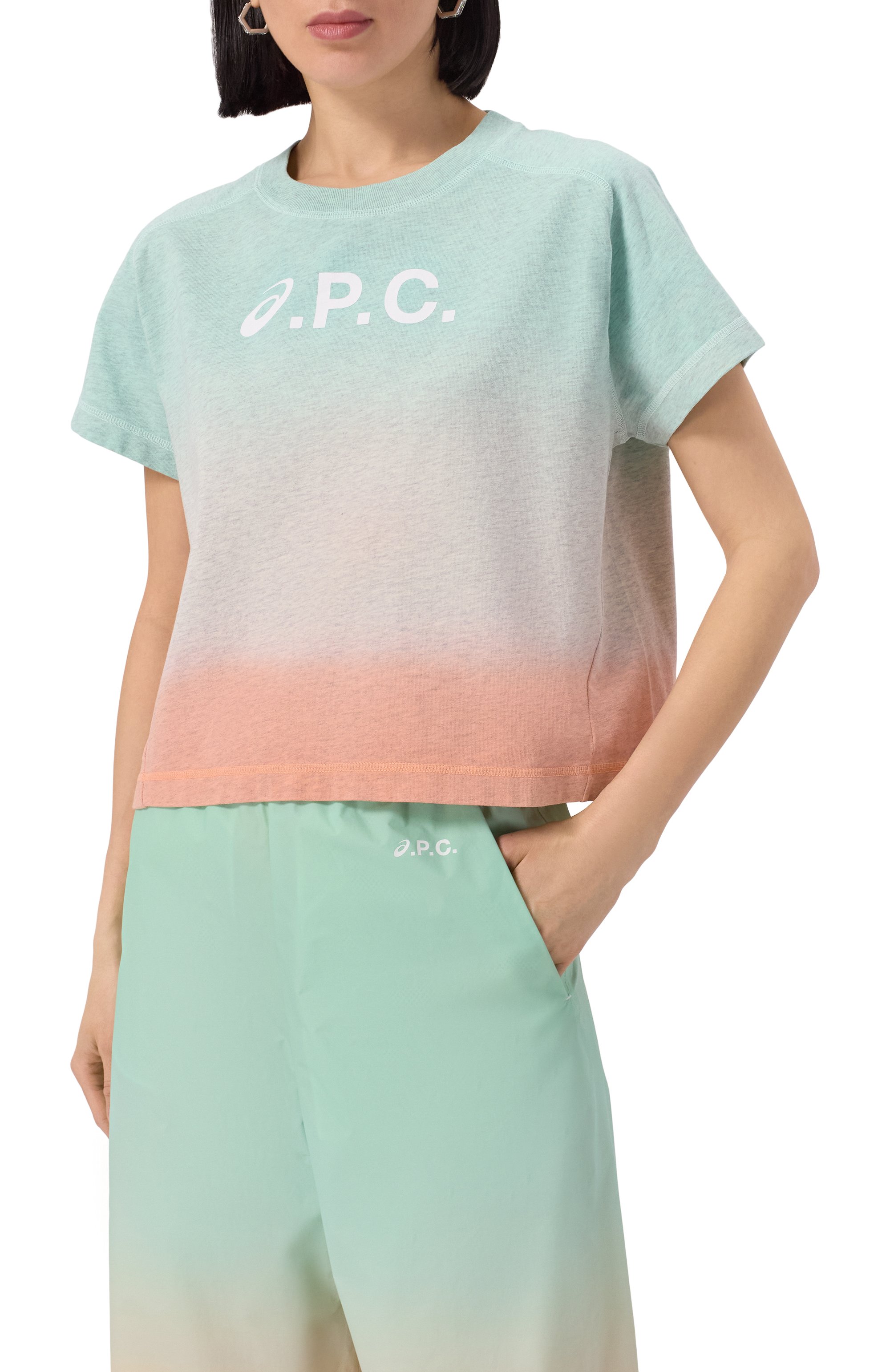 Хлопковая футболка a.p.c. x asics A.P.C., арт. C0EAV-F26482, фото 3