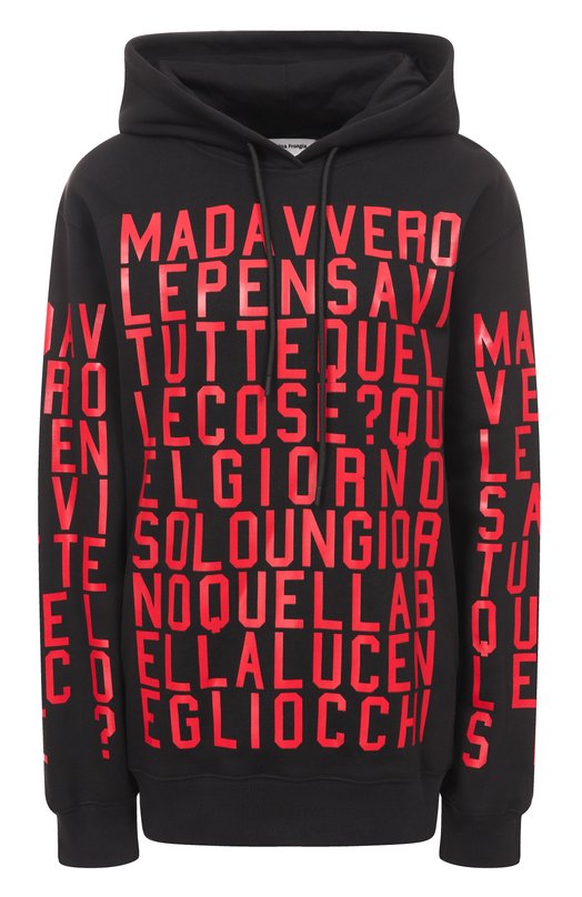 Хлопковое худи MSGM 3942MDM108N/257999 Чёрный 3942MDM108N/257999