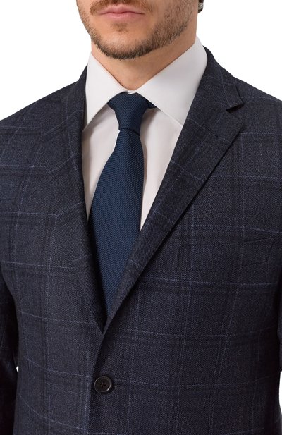 Шелковый галстук ZILLI темно-синего цвета по цене 38600 руб., арт. CRAV2BM0600VP0I03, фото 2 Шелковый галстук ZILLI, арт. CRAV2BM0600VP0I03, фото 2