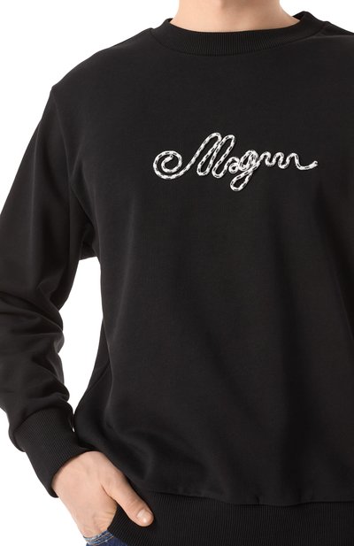Хлопковый свитшот MSGM черного цвета по цене 23700 руб., арт. 3840MM98/257095, фото 5 Хлопковый свитшот MSGM, арт. 3840MM98/257095, фото 5