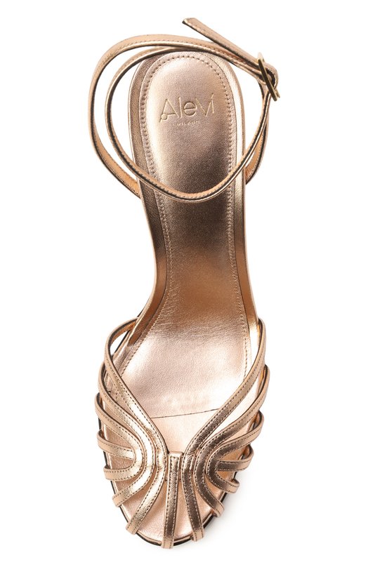 Кожаные босоножки Ally 95 Alevi Milano L25SC002.R.0795445/GLAM SHINE Золотой  L25SC002.R.0795445/GLAM SHINE Фото 6