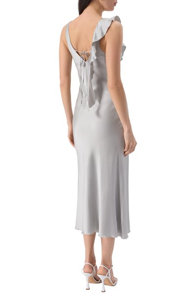 Атласное платье MAX AND MOI серого цвета по цене 63050 руб., арт. E25RARTHEMIS, фото 4 Атласное платье MAX AND MOI, арт. E25RARTHEMIS, фото 4