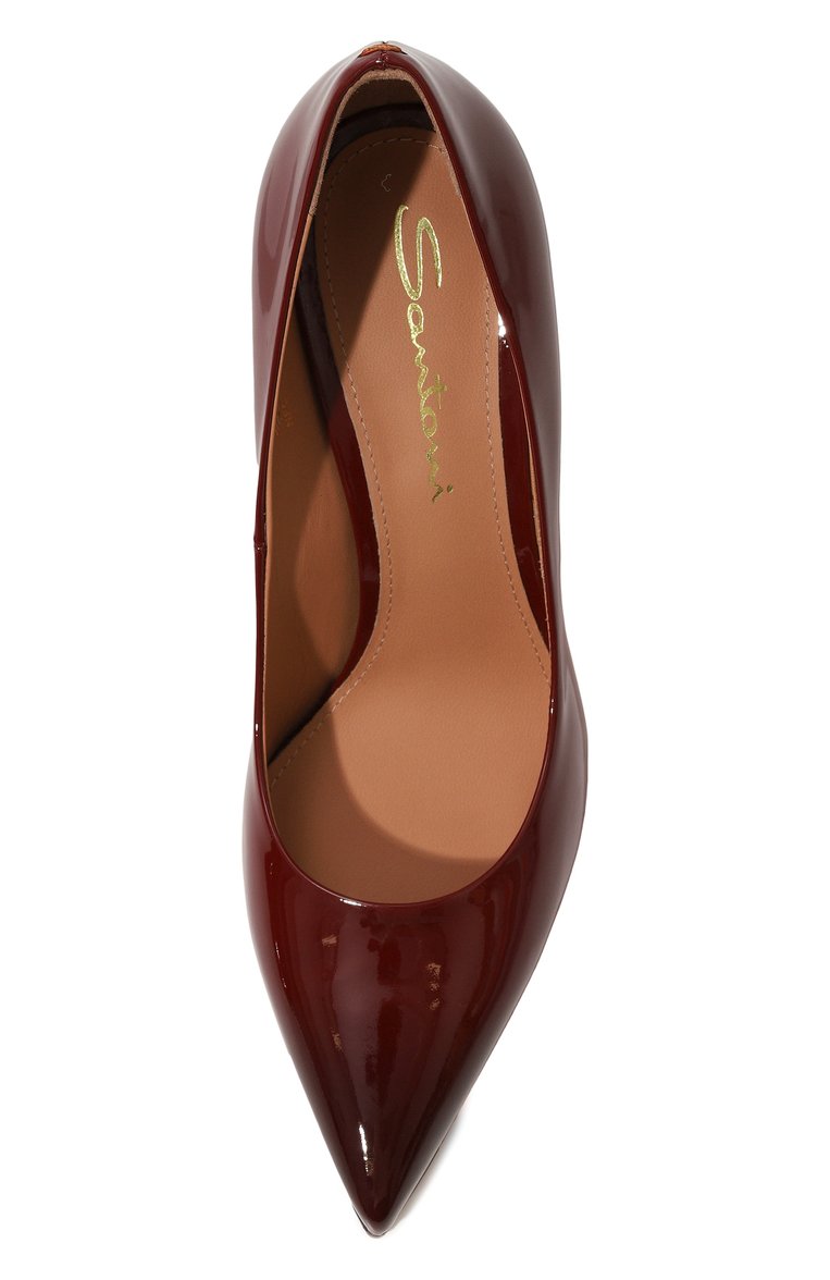 Женские кожаные туфли SANTONI бордового цвета, арт. WDSG70944HI2NVAA | Фото 6 (Драгоценные камни: Проставлено; Материал сплава: Проставлено; Подошва: Плоская; Каблук высота: Высокий; Материал внутренний: Натуральная кожа; Материал внешний: Натуральная кожа; Каблук тип: Шпилька)