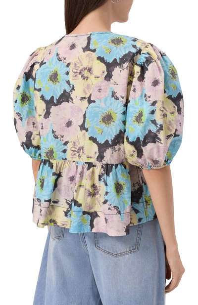 Хлопковая блузка GANNI, арт. W0317/999, фото 4