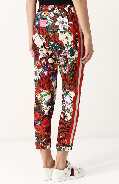 Укороченные брюки с принтом и эластичным поясом GUCCI, арт. 489720/X9N76, фото 4