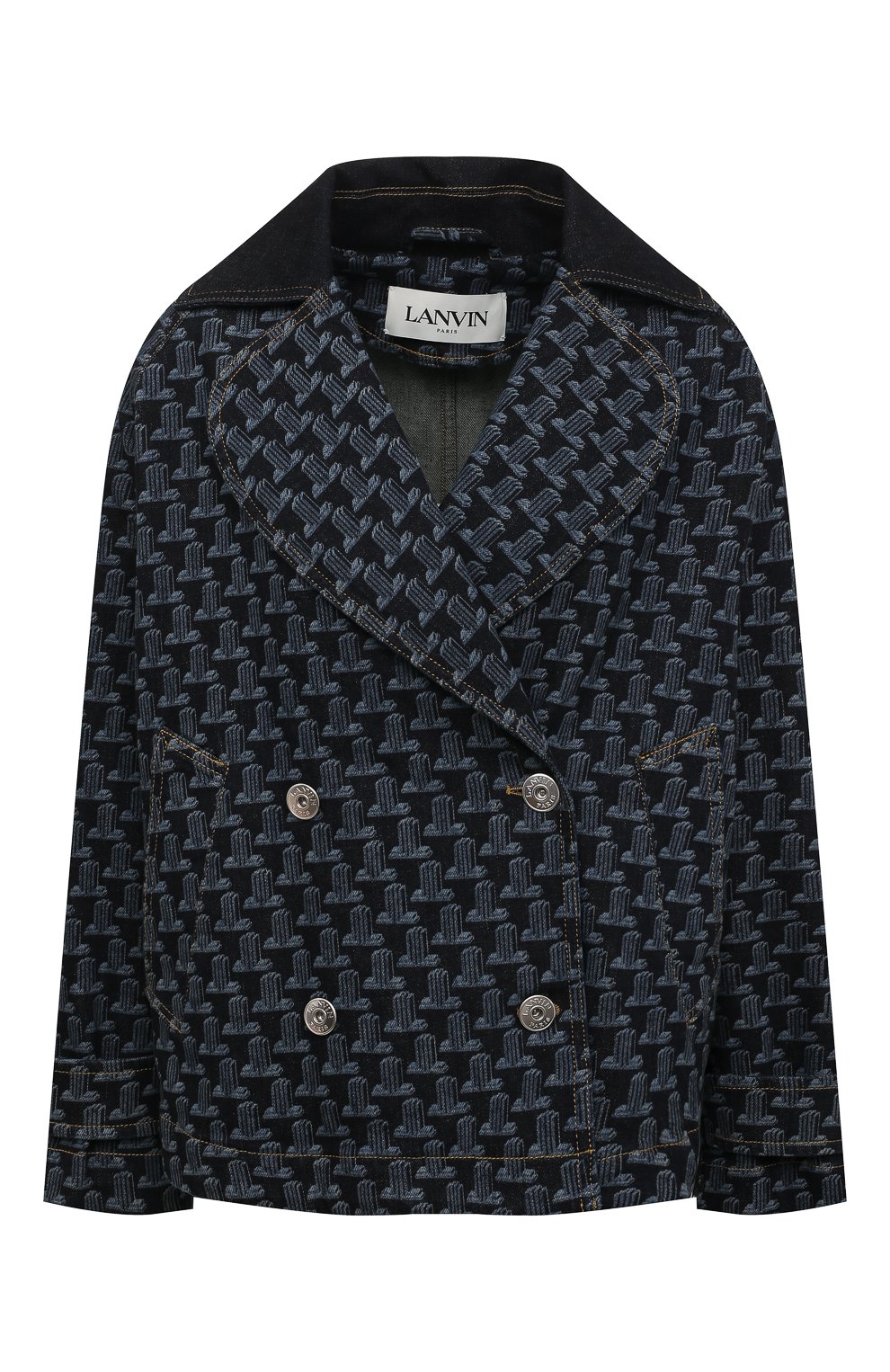 Джинсовая куртка LANVIN темно-синего цвета по цене 159500 руб., арт. RW-JA708D-D041-P22, фото 1 Джинсовая куртка LANVIN, арт. RW-JA708D-D041-P22, фото 1