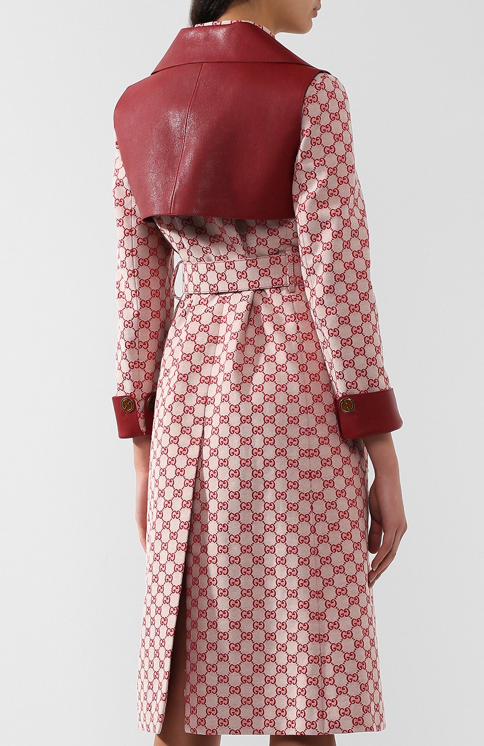 Хлопковое пальто с поясом и воротником-стойкой GUCCI, арт. 516421/ZLZ43, фото 4