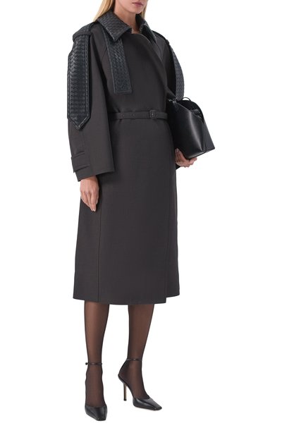 Шерстяное пальто BOTTEGA VENETA темно-серого цвета по цене 1465000 руб., арт. 867604/V4NN0, фото 2 Шерстяное пальто BOTTEGA VENETA, арт. 867604/V4NN0, фото 2