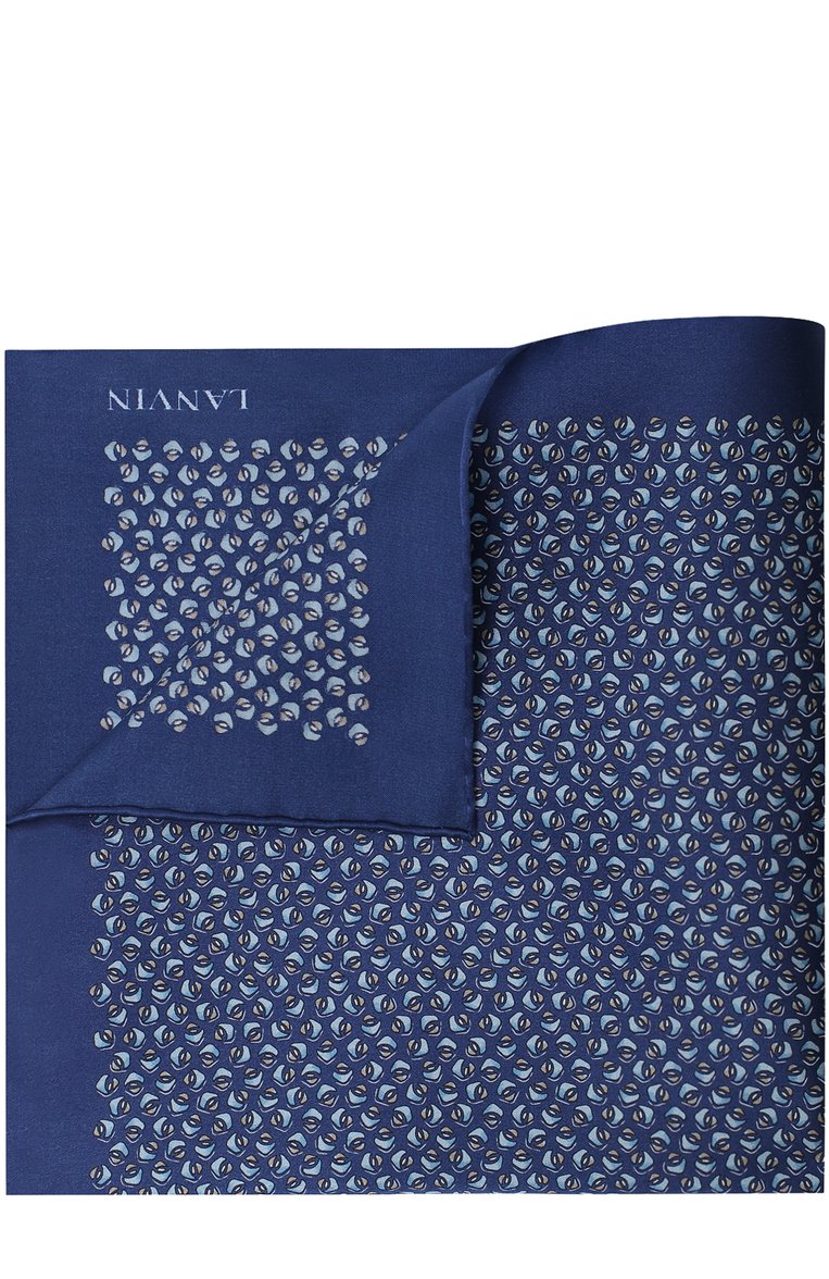 Мужской комплект из галстука и платка LANVIN синего цвета, арт. 4000/TIE SET | Фото 3 (Материал: Текстиль, Шелк; Нос: Не проставлено)