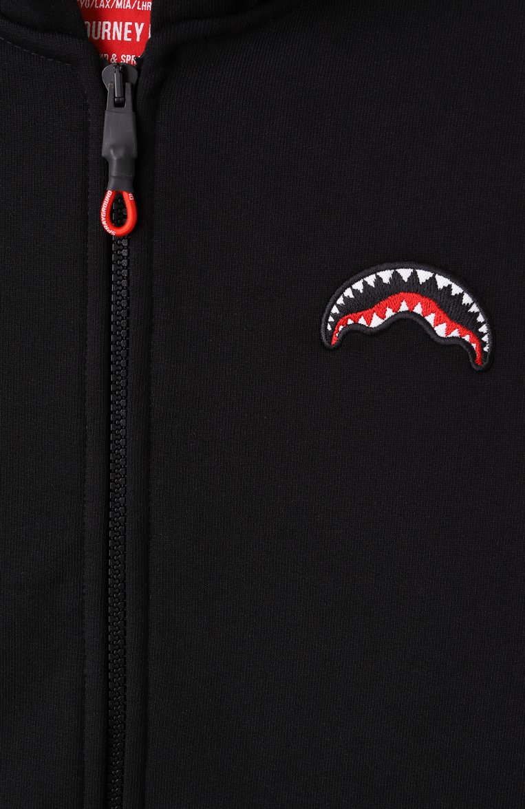 Детский хлопковая толстовка SPRAYGROUND черного цвета, арт. SPY930BLK | Фото 3 (Рукава: Длинные; Мальчики Кросс-КТ: Толстовка-одежда; Материал внешний: Хлопок; Автоматизация состава: Проставлено; Автоматизация ТО: Проставлено; Ростовка одежда: 10 - 11 лет | 140 - 146см, 13 - 15 лет | 158 см, 16 лет | 164 см, 8 лет | 128 см, 12 лет | 152 см)