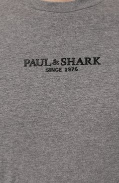 Мужская хлопковая футболка PAUL&SHARK серого цвета, арт. 12311618 | Фото 5 (Рукава: Короткие; Длина (для топов): Стандартные; Принт: С принтом; Материал сплава: Проставлено; Материал внешний: Хлопок; Драгоценные камни: Проставлено; Стили: Кэжуэл)