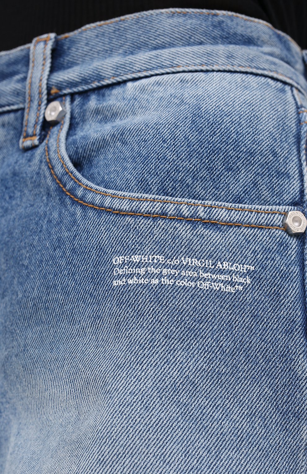 Джинсовые шорты OFF-WHITE голубого цвета по цене 47450 руб., арт. 0WYC002E20DEN0024000, фото 5 Джинсовые шорты OFF-WHITE, арт. 0WYC002E20DEN0024000, фото 5