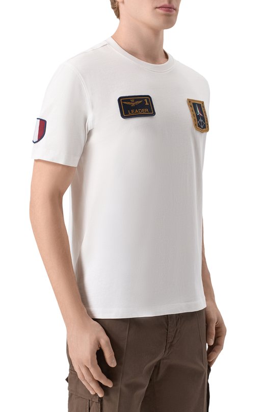 Хлопковая футболка Aeronautica Militare TS2544UJ00592 Белый  TS2544UJ00592 Фото 3