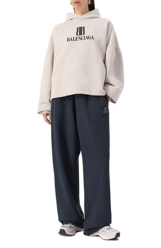 Хлопковое худи Balenciaga 818433/TSV03 Кремовый  818433/TSV03 Фото 2