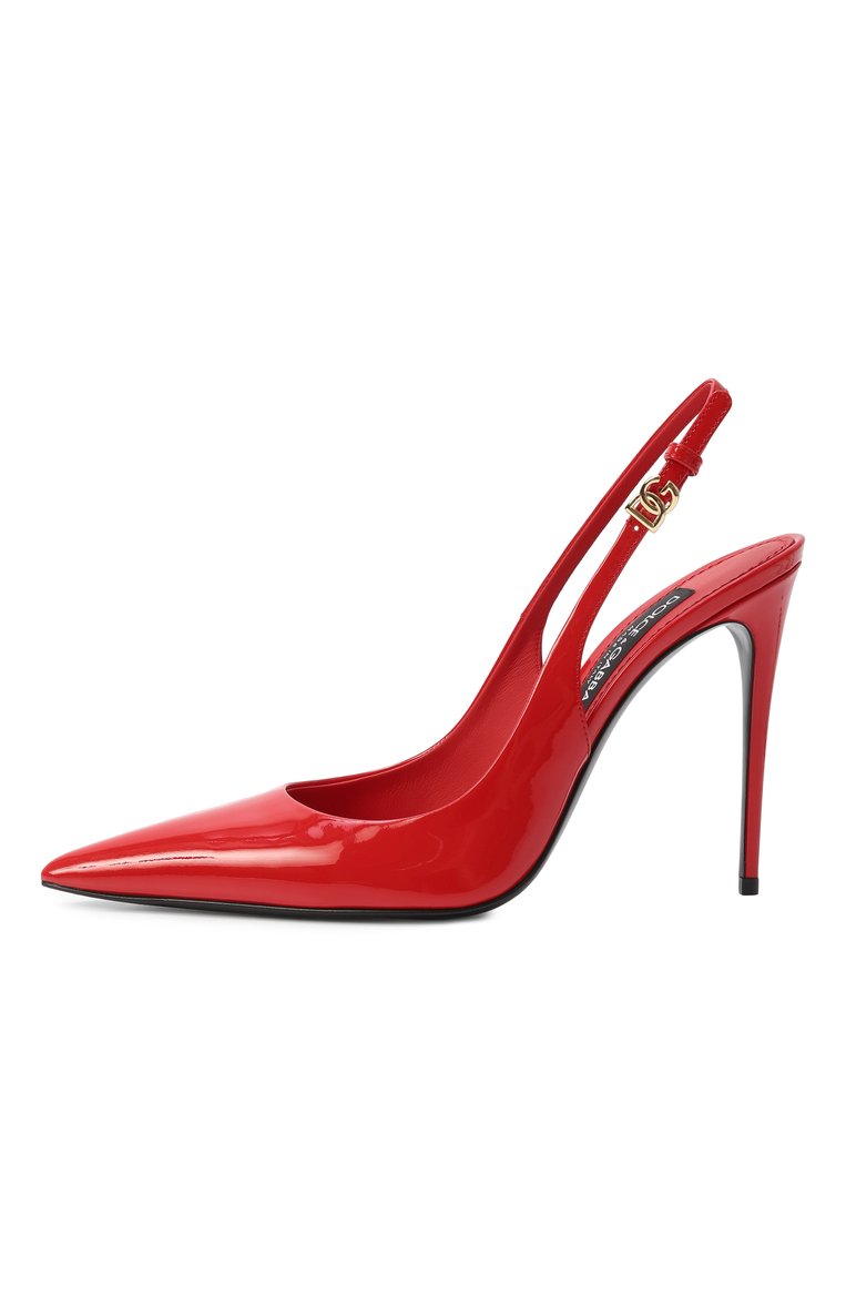 Женские кожаные туфли lollo 105 DOLCE & GABBANA красного цвета, арт. CG0748/A1471 | Фото 4 (Мат�ериал внутренний: Натуральная кожа; Подошва: Плоская; Материал внешний: Натуральная кожа; Каблук высота: Высокий; Женское Кросс-КТ: Слингбэки; Каблук тип: Шпилька; Автоматизация ТО: Проставлено; Автоматизация состава: Проставлено; Размерность: Товар большемерит)