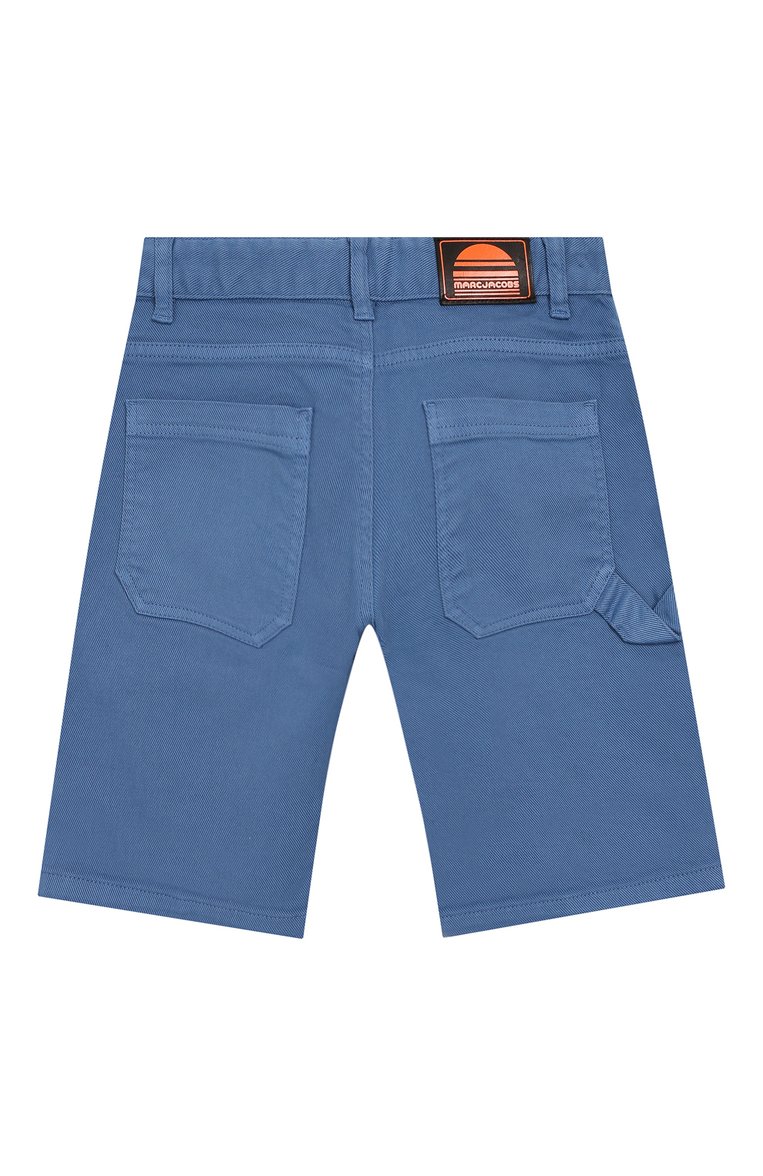 Детские хлопковые шорты MARC JACOBS (THE) голубого цвета, арт. W24193/6A-12A | Фото 2 (Материал внешний: Хлопок; Статус проверки: Проверено, Проверена категория; Мальчики Кросс-КТ: Шорты-одежда; Нос: Не проставлено)