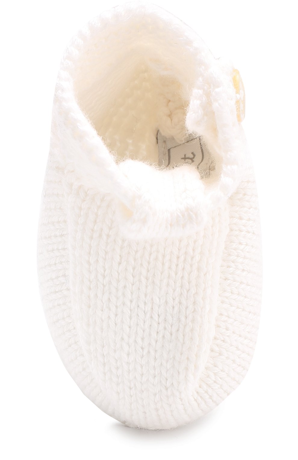 Вязаные пинетки из хлопка и кашемира TARTINE ET CHOCOLAT кремового цвета по цене 6335 руб., арт. TK89001, фото 4 Вязаные пинетки из хлопка и кашемира TARTINE ET CHOCOLAT, арт. TK89001, фото 4