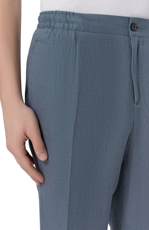 Льняные брюки Kiton UPN01H09690 Серый  UPN01H09690 Фото 5