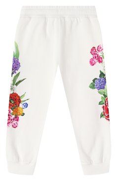 Детские хлопковые джоггеры DOLCE & GABBANA молочного цвета, арт. L5JPD7/II7GX/8-14 | Фото 2 (Нос: Не проставлено; Материал сплава: Проставлено; Девочки Кросс-КТ: Джоггеры-одежда; Материал внешний: Хлопок; Ростовка одежда: 10 - 11 лет | 140 - 146см, 16 лет | 164 см, 12 лет | 152 см, 8 лет | 128 см)