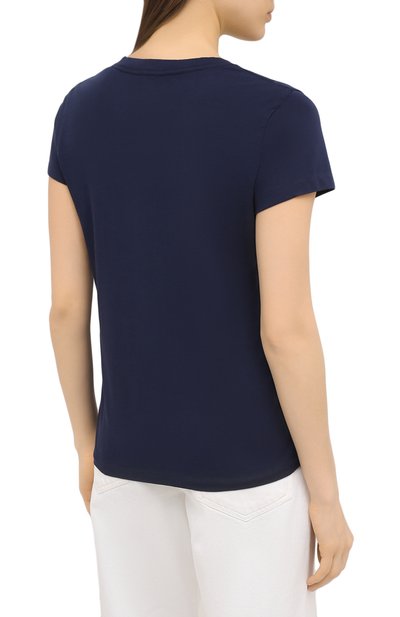 Хлопковая футболка POLO RALPH LAUREN синего цвета по цене 7885 руб., арт. 211810419, фото 4 Хлопковая футболка POLO RALPH LAUREN, арт. 211810419, фото 4