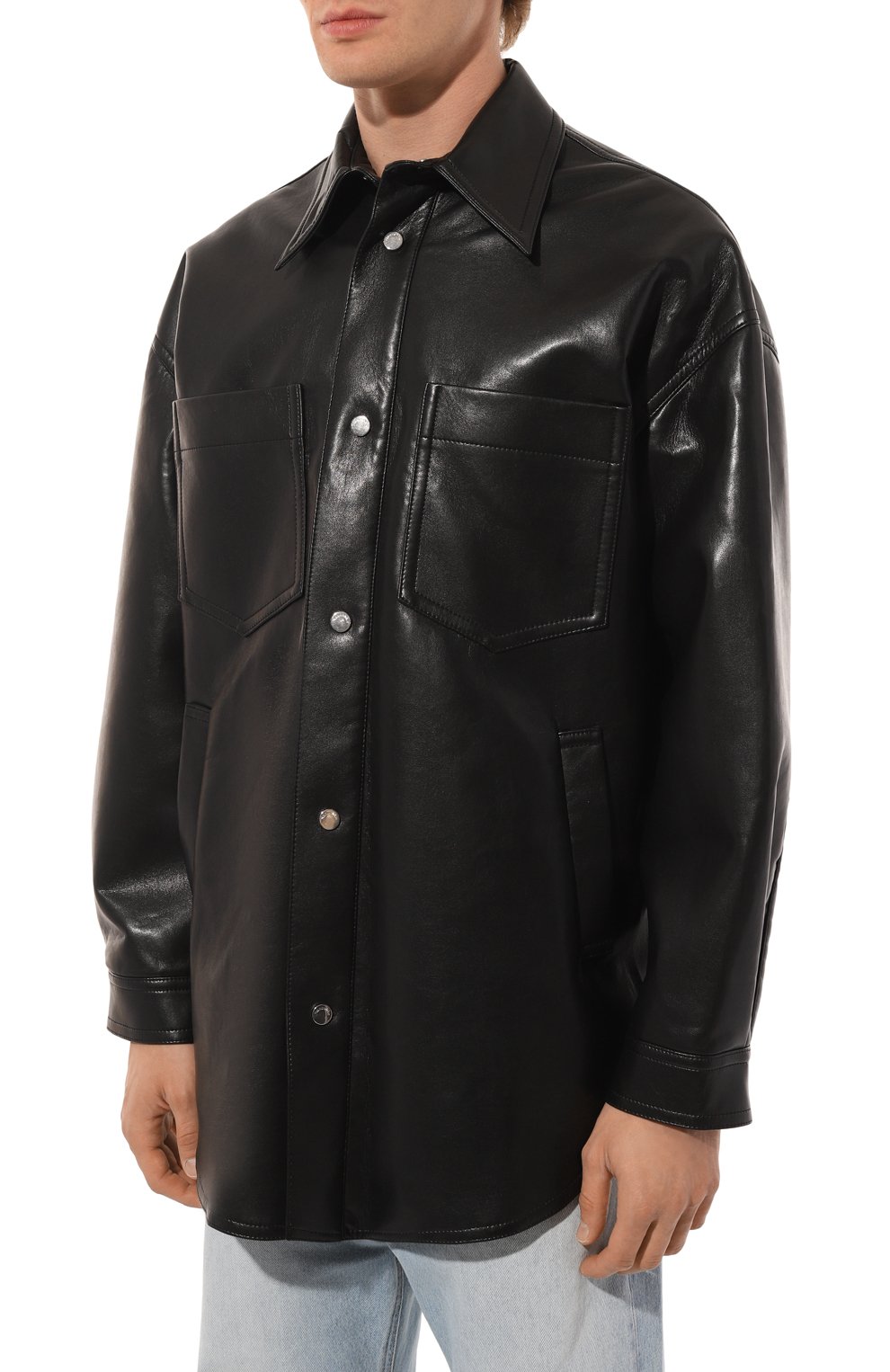 Куртка-рубашка NANUSHKA черного цвета по цене 113000 руб., арт. NU22CR0W00399, фото 3 Куртка-рубашка NANUSHKA, арт. NU22CR0W00399, фото 3