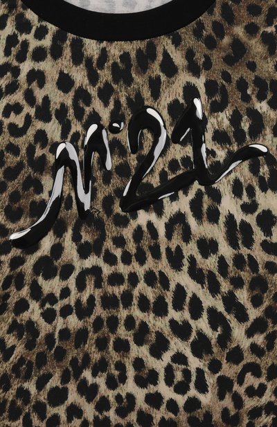 Хлопковая футболка N21 леопардового цвета по цене 11950 руб., арт. N210A9/N0486, фото 3 Хлопковая футболка N21, арт. N210A9/N0486, фото 3