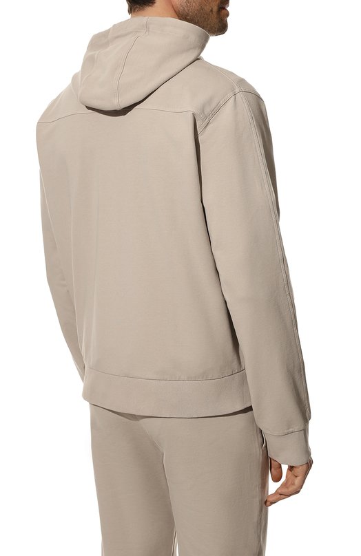 Хлопковая толстовка Zegna VZ408/ZZ840 Бежевый  VZ408/ZZ840 Фото 4