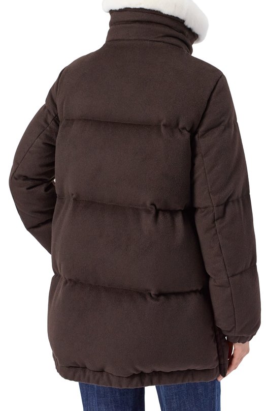Кашемировый пуховик Kiton D58609K0583G01 Коричневый  D58609K0583G01 Фото 4
