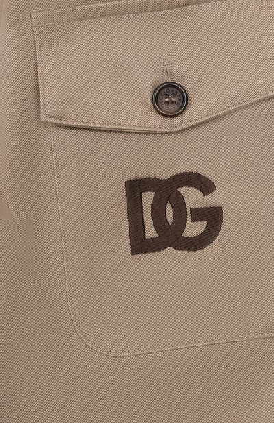 Хлопковые брюки-карго DOLCE & GABBANA бежевого цвета по цене 65950 руб., арт. L44P97/FUFL3/8-12+, фото 3 Хлопковые брюки-карго DOLCE & GABBANA, арт. L44P97/FUFL3/8-12+, фото 3