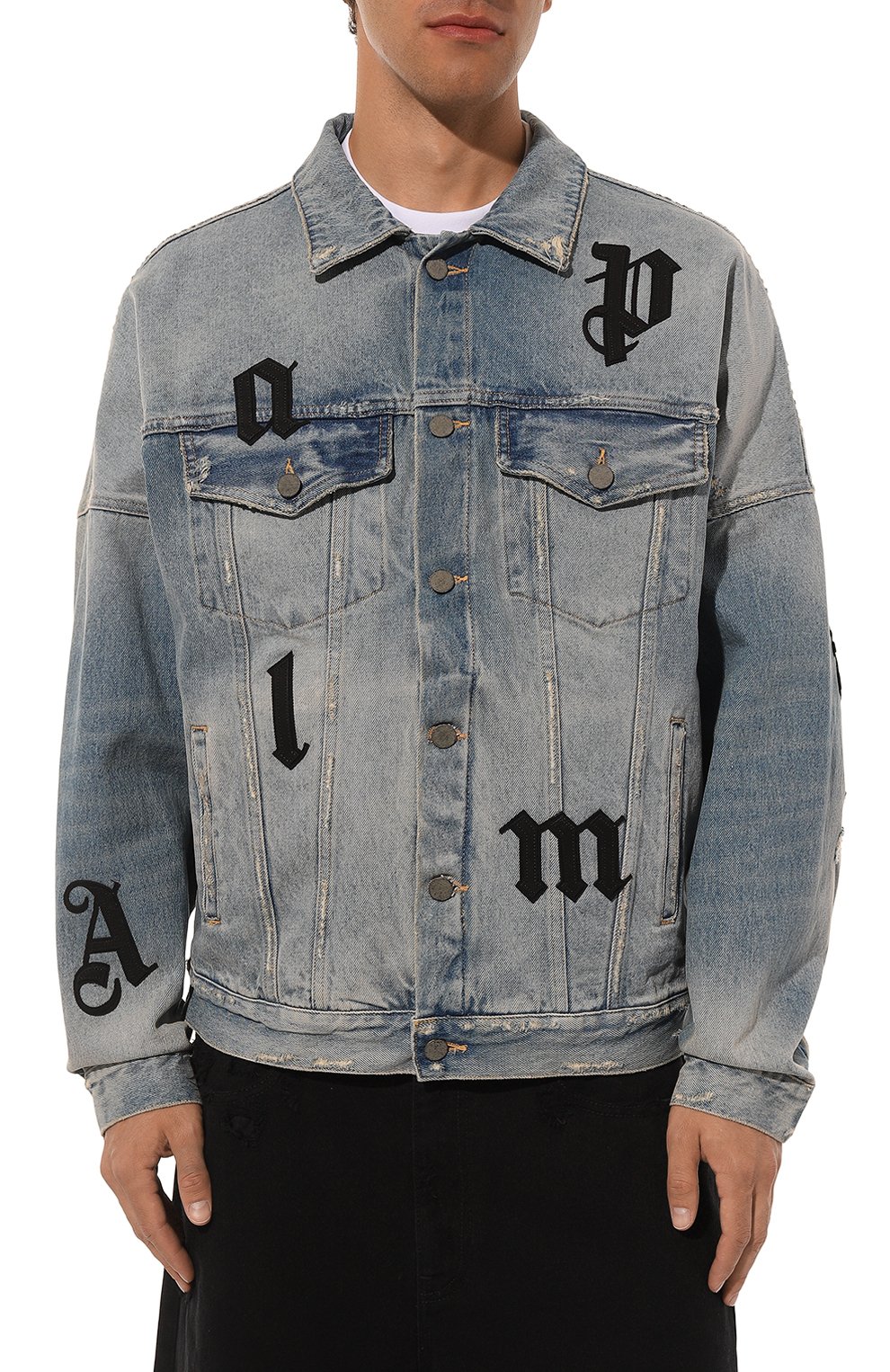 Джинсовая куртка PALM ANGELS голубого цвета по цене 99500 руб., арт. PMYE006F23DEN0014010, фото 3 Джинсовая куртка PALM ANGELS, арт. PMYE006F23DEN0014010, фото 3