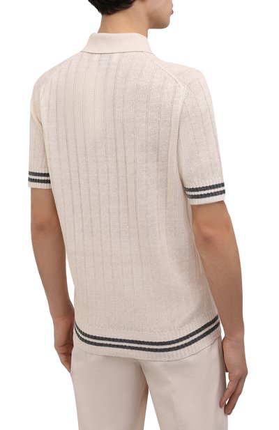 Поло изо льна и хлопка BRUNELLO CUCINELLI, арт. M2L703305, фото 4