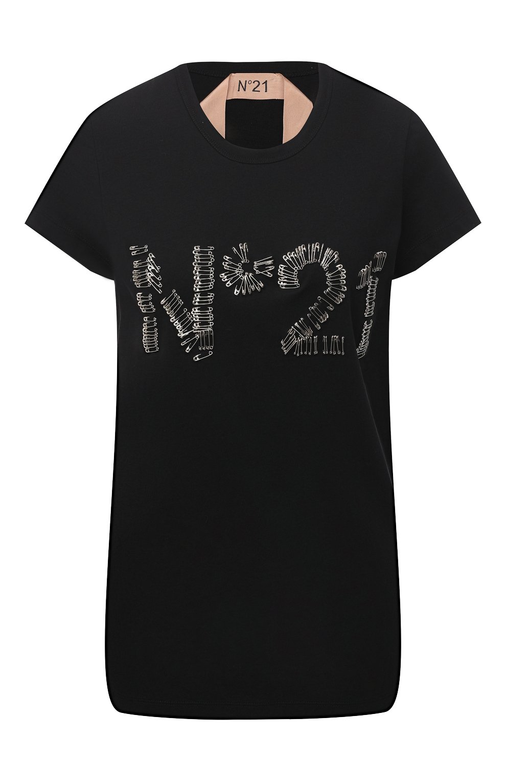 Хлопковая футболка N21 черного цвета по цене 24100 руб., арт. 20I N2S0/F031/6314, фото 1 Хлопковая футболка N21, арт. 20I N2S0/F031/6314, фото 1