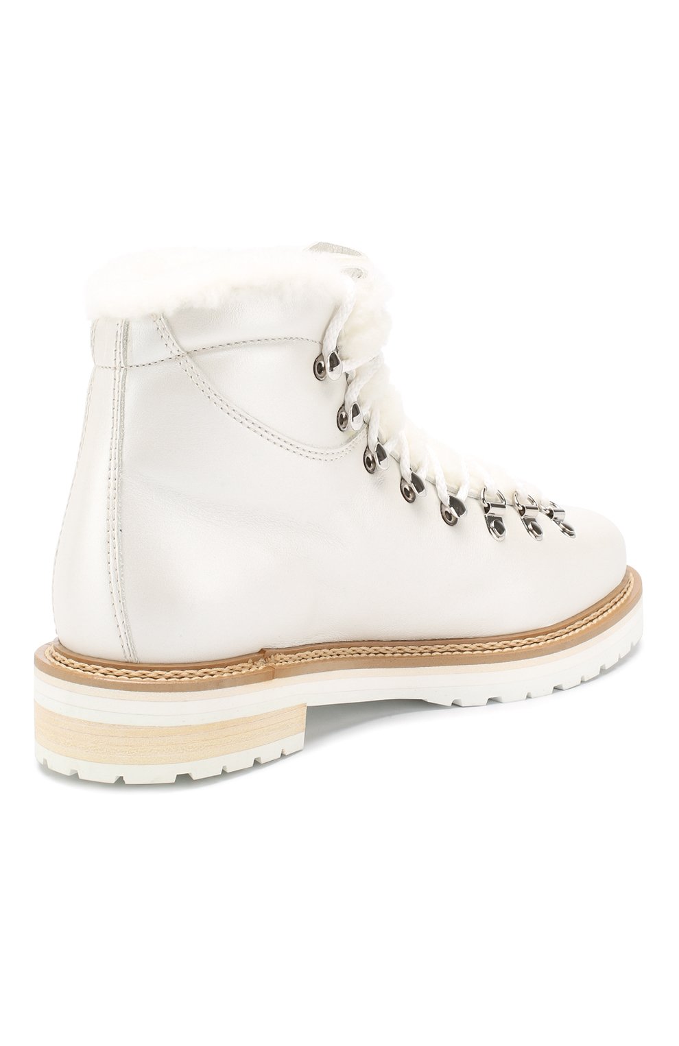 Кожаные ботинки с отделкой из овчины RALPH LAUREN, арт. 800742814, фото 4