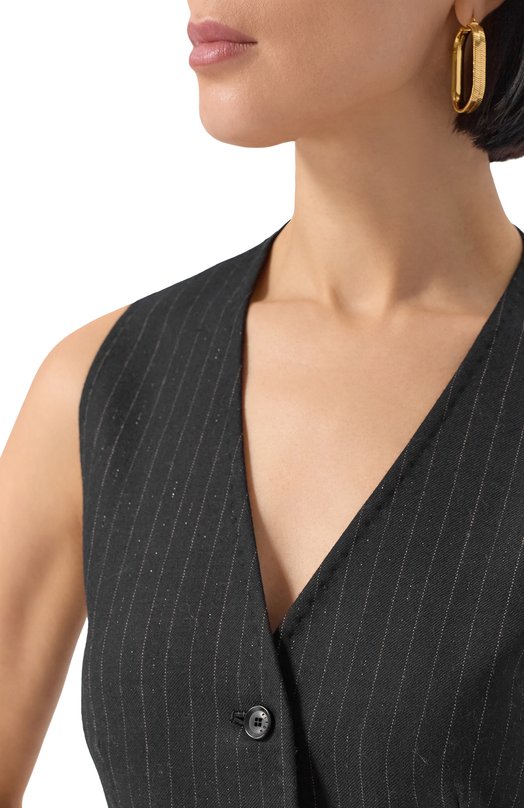 Шерстяной жилет Kiton D47456K0564G01 Чёрный  D47456K0564G01 Фото 5
