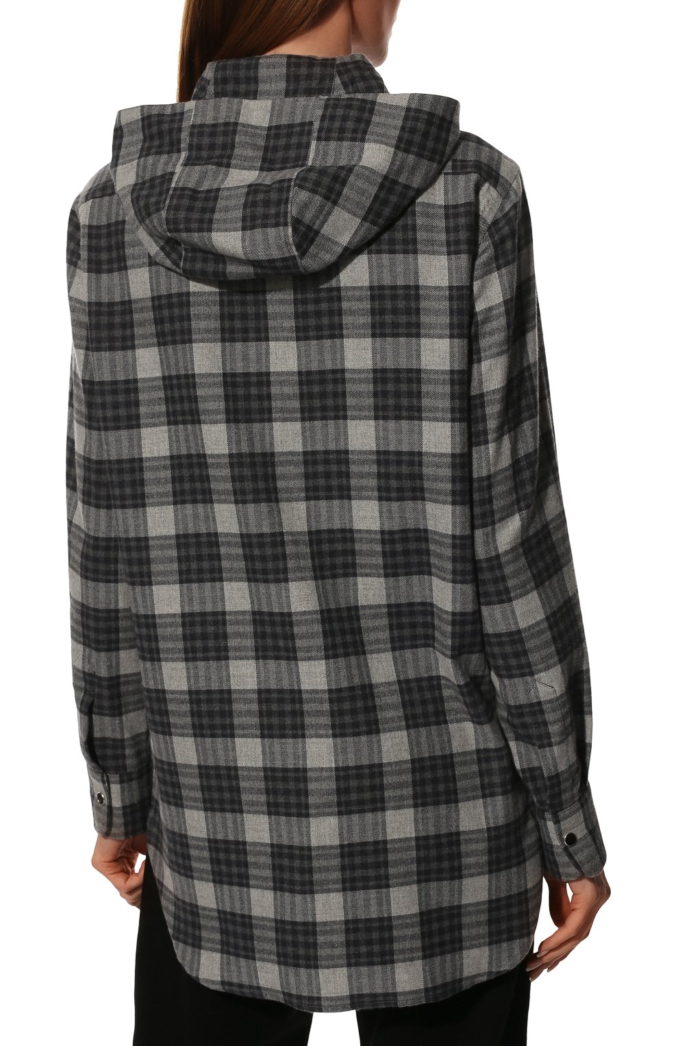 Хлопковая рубашка KITON черно-белого цвета по цене 111500 руб., арт. D54449H07868, фото 4 Хлопковая рубашка KITON, арт. D54449H07868, фото 4