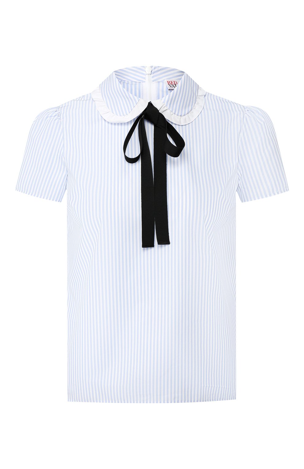 Блузка с короткими рукавами REDVALENTINO голубого цвета по цене 17700 руб., арт. RR0AAA50/EZL, фото 1 Блузка с короткими рукавами REDVALENTINO, арт. RR0AAA50/EZL, фото 1