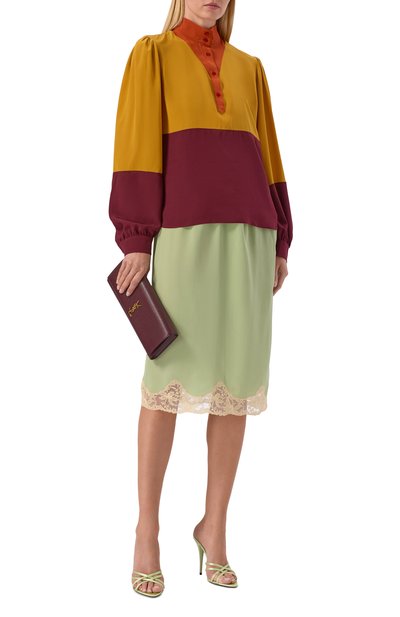 Женская шелковая блузка SAINT LAURENT, арт. 857185/Y100W